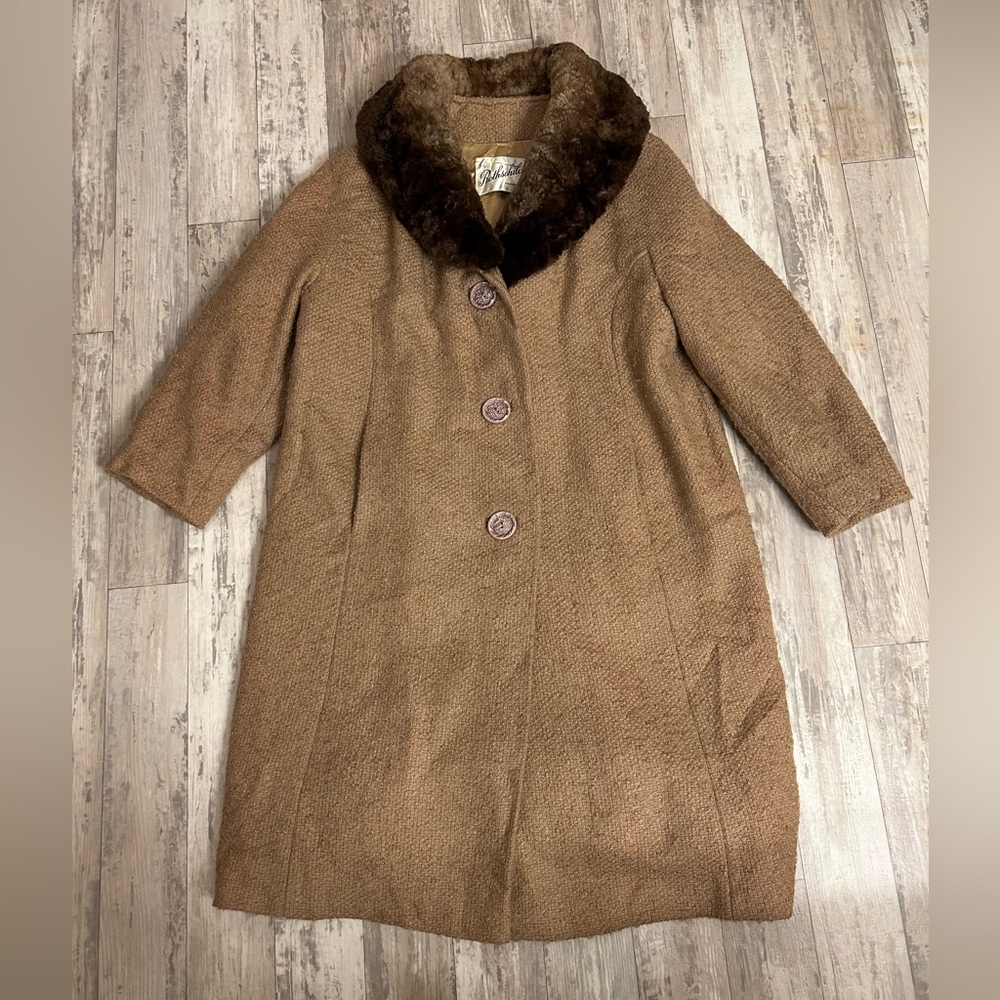 Vintage Shagmoor Coat With Faux Fur Collar - Picture 6 of 13